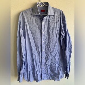 Isaia 42 16.5 Dress Shirt Men’s L Light Blue